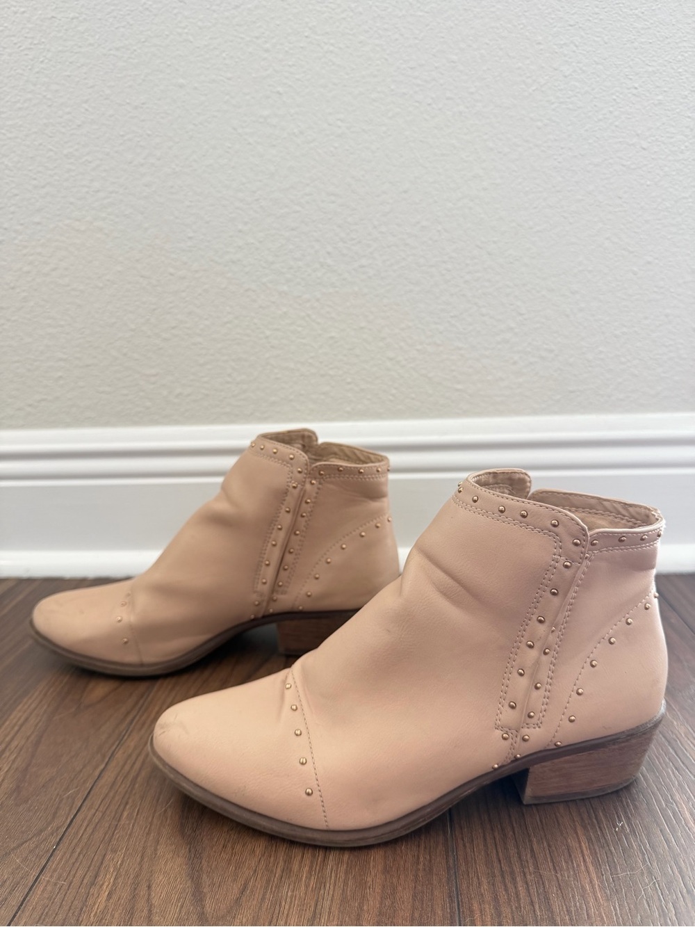 Women's Light Pink Studded Ankle Booties